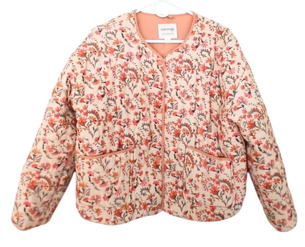 University Club Quilted Womens Jacket Size Large Spring Summer Boho Cottagecore